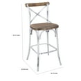 Zaire Bar Chair, Walnut & Antique White Saltoro Sherpi