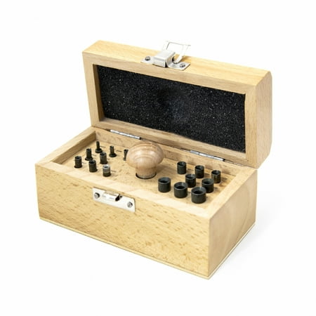 

17pc ToolTreaux Bezel Burnishing Tool Set for Jewelry Design with Wood Storage Box 3mm-9mm Steel Punches