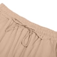 thumbnail image 6 of Lovzfmll Girl's Pants, Linen Drawstring Wide Leg Loose Fit with Pockets, Casual Pants for Little Girls 9-10 Years, 6 of 10