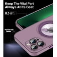 thumbnail image 3 of Case for iPhone 12,[Compatible with Magsafe] with Camera Lens Protector and kiskstnad Lightweight and Translucent Matte Back Soft Edge Shockproof Protective Case Girls Women (Green), 3 of 17