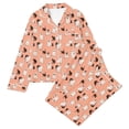 thumbnail image 3 of CUZIBR Girls Outfits Cartoon Print Lapel Collar Long Sleeve Blouse Pants Halloween Graphic Sleepwear Cozy Home Pajama Sleepwear Outfit Comfortable Nightwear Clothes Sets,3-White,7-8 Years, 3 of 3