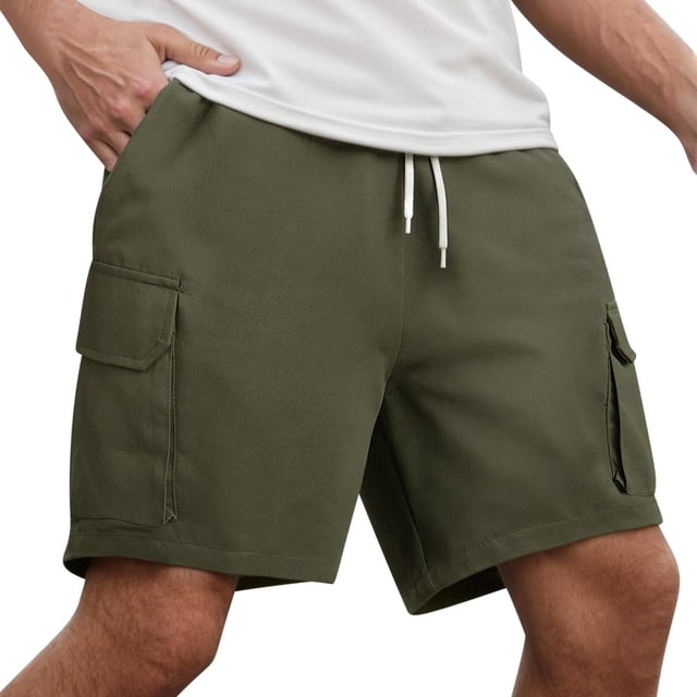 Shorts Cargo de Randonnée pour Hommes Shorts Tactiques pour Hommes Shorts Décontractés Extensibles pour Hommes Shorts Extensibles pour Hommes Shorts à Cordon pour Hommes, Vert Armée