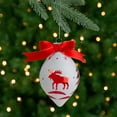 thumbnail image 1 of Northlight 5" Red and White Moose Christmas Teardrop Ornament, 1 of 5