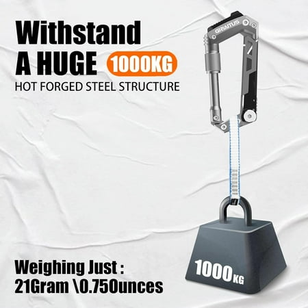 TRA-Carabiner Multitool with Pocket Knives 8-in-1 EDC Carabiners Serrated Knife Rope Cutter Screwdriver Can Bottle Opener Ruler Folding Knife for Camping Hiking Gifts for Men (Grey)