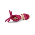 thumbnail image 4 of BLISSFUL STEP Women's Shoes Faux Suede Platform Wedge Heel Lace Up Open Toe Sandals  Hot Pink 7.5, 4 of 7