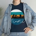 thumbnail image 2 of Miami Skyline Shirt - Unisex Heavy Cotton Tee Shirt, 2 of 7