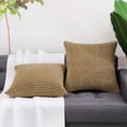 thumbnail image 2 of Unique Bargains 2-Pack 3D Corduroy Decorative Throw Pillow Covers Pale Brown 20" x 20", 2 of 8