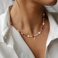 thumbnail image 3 of Turandoss Colorful Initial Necklaces for Girls Beaded Pearl Choker Necklace for Women Teen Girl Colorful Summer Boho Necklace Jewelry Trendy Personalized Letter Initial Gifts Birthday Gifts Kids, 3 of 8