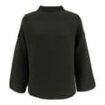 thumbnail image 4 of Women's Turtleneck Long Sleeve Ribbed Knit Pullover Sweater Jumper Top (Green S), 4 of 4