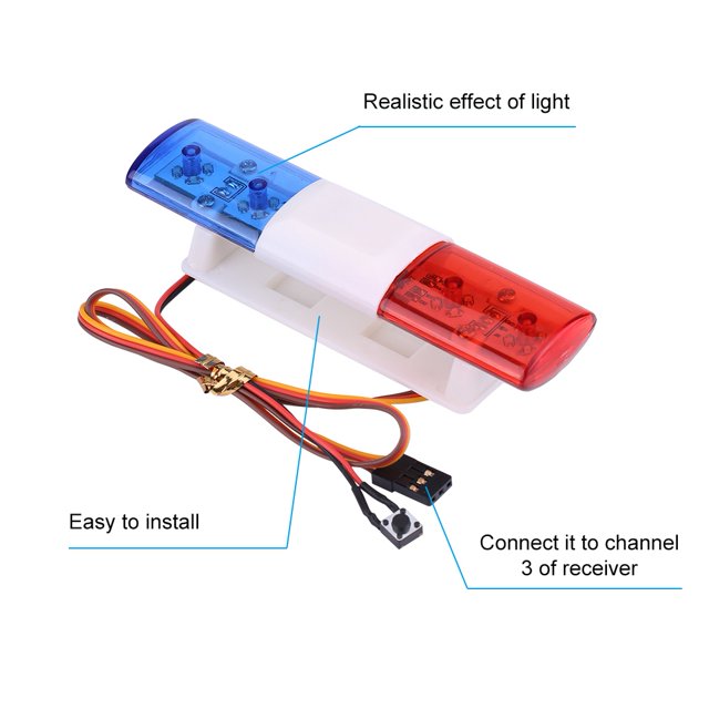 RC Car LED Light, Plastic RC Light RC LED Light Advertencia Luces Intermitentes, Rojo Y Azul Para RC Accesorio Manejo De Accidentes Vehículo Control Remoto Coche Modelo De Coche ANGGREK BBMX02