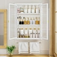 thumbnail image 4 of QualitChoice Armoire de Rangement de Salle de Bain Améliorée pour Grands Espaces avec Porte Rabattable Résistante à la Rouille et à la Saleté Facile à Installer Blanc Trois Couches, 4 of 6