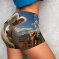 thumbnail image 4 of Rateoe Daisy Meadow Cow Printed Power Workout Shorts for Women Tummy Control Squat Proof Ribbed Thick Seamless Scrunch Active Short-Medium, 4 of 8