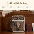 thumbnail image 6 of ZUXONGSY Leather 3D Deer Print Bible Cover for Women Quilted Bible Case Portable Journal Case with Handle ChuZU Bag for Study, 6 of 7