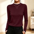 thumbnail image 6 of Long Sleeve Thermal Shirts for Women Ultra Soft Fleece-Lined Crew Neck Workout Baselayer Tops, 6 of 8