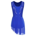 thumbnail image 4 of renvena Women's Modern Lyrical Dance Dress Sparkly Appliqué Sleeveless Figure Skating Dancewear Blue L, 4 of 7