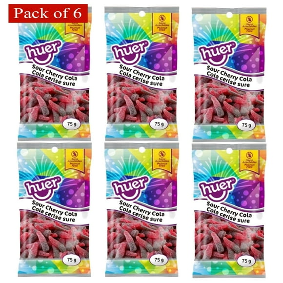 Huer Pocket Pals Sour Cherry Cola 75g (Pack of 6) $4.99 ea.