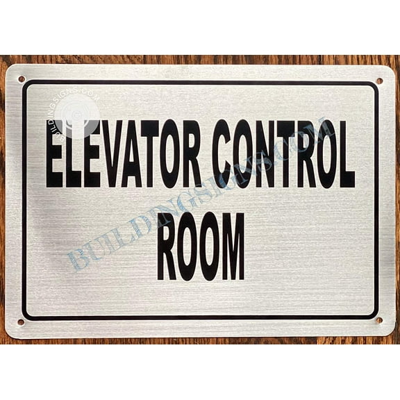 Elevator Control Sign (Silver- Brush Aluminium, 7X10,Rust Free-Aluminium)- Napoli Argento LINE (ref-2201)