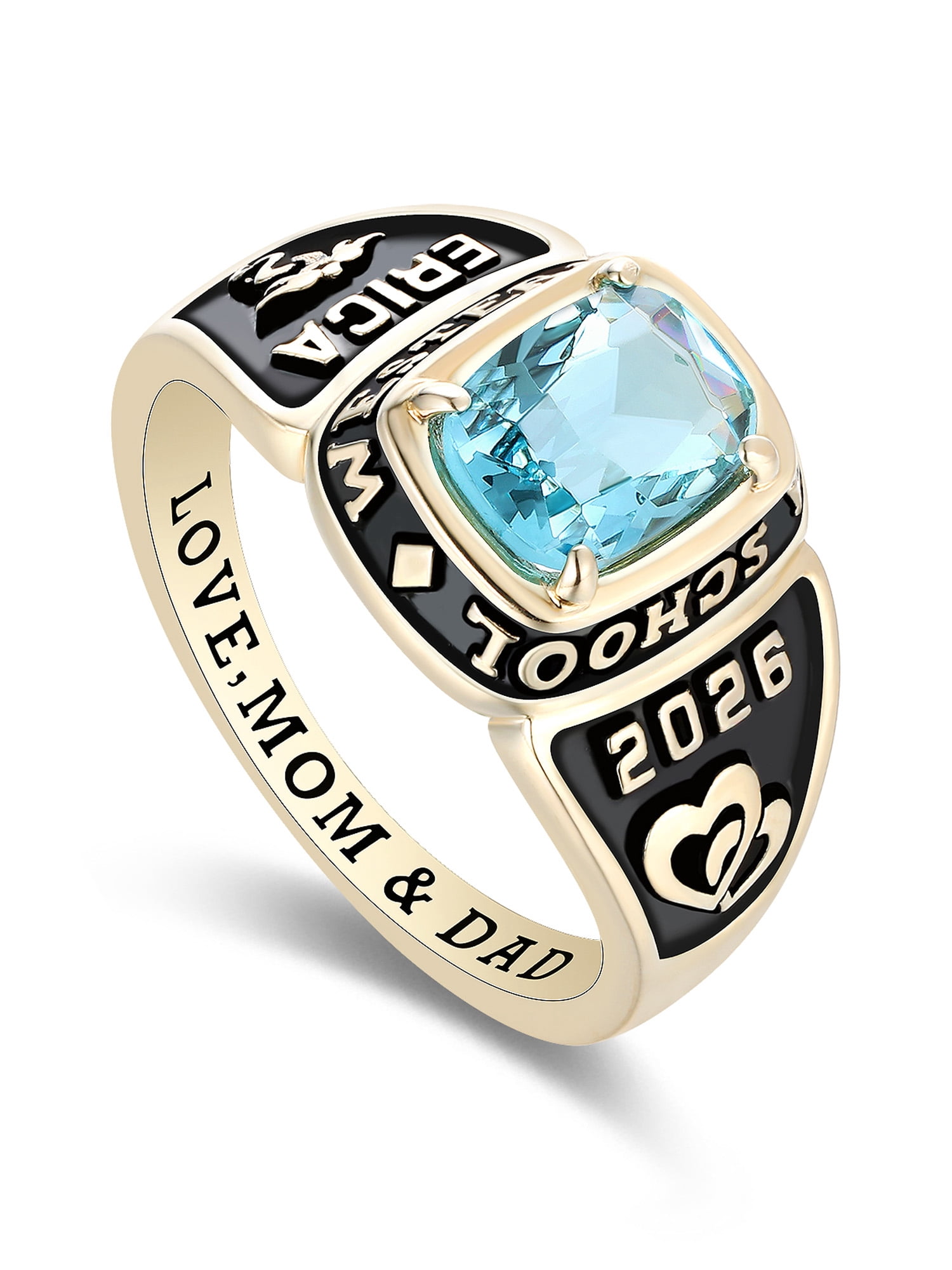 Mementos Jewelry Customized Eternal Sterling Silver Women's Class Rings for High School College