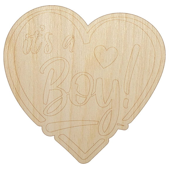 It's a Boy Baby Shower Wood Shape Unfinished Piece Cutout Craft DIY Projects - 4.70 Inch Size - 1/8 Inch Thick