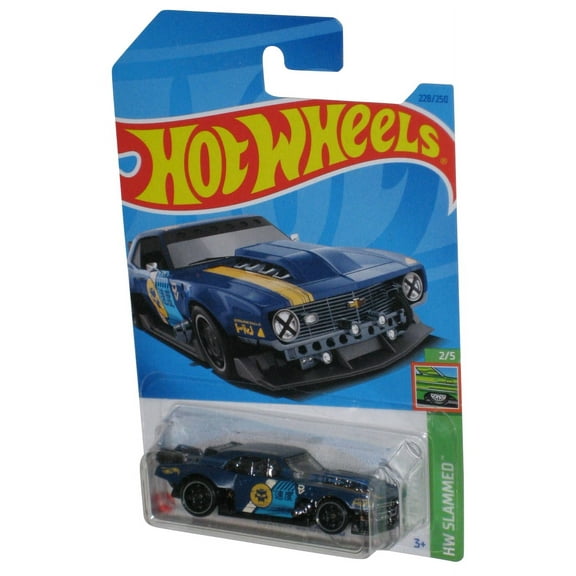 Hot Wheels HW Slammed 2/5 (2021) Blue Custom '68 Camaro Car 228/250
