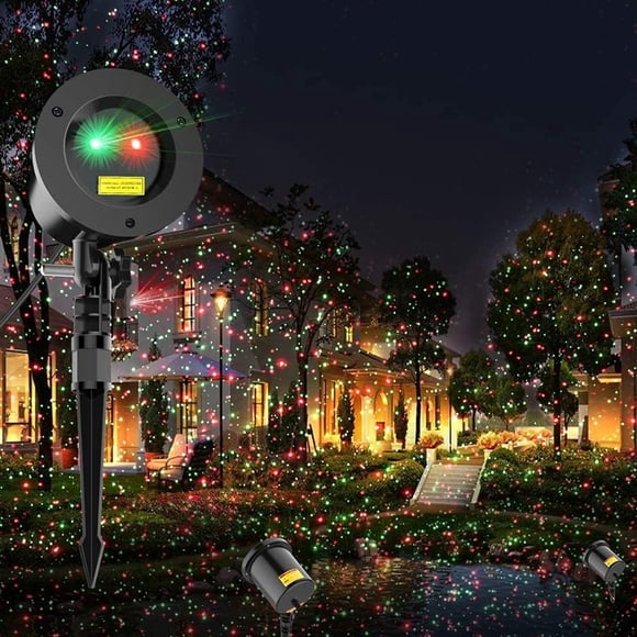 Proyector de luz láser navideña COOWOO Red/Green Star IP65