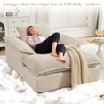 thumbnail image 5 of QNACPY 67" Oversized Chaise Lounge Chair Bedroom, Boneless Couch Comfy Upholstered Sleeper Sofa Bed with Double Cushions, Corduroy Cloud Reading Chair for Living Room,Office,Beige, 5 of 9