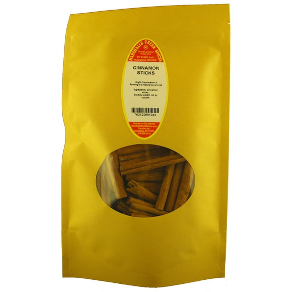Marshalls Creek Spices CINNAMON STICKS 5 oz. Kraft Stand Up Pouch ECO Friendly Recyclable Mailer