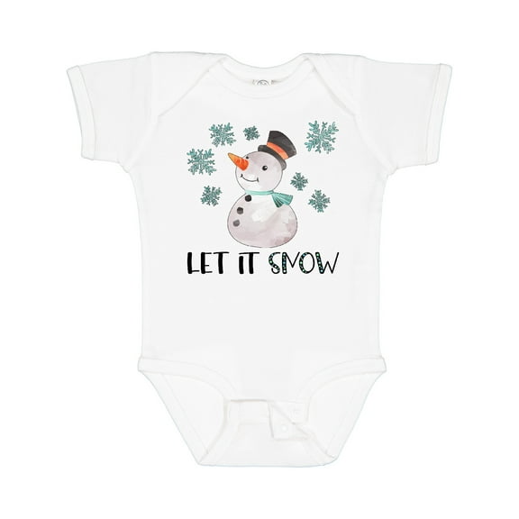Inktastic Let It Snow Cute Snowman in Hat and Scarf Boys or Girls Baby Bodysuit
