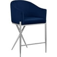 thumbnail image 1 of Meridian Furniture Xavier Navy Velvet Counter Stool with Chrome Metal Legs, 1 of 8