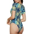 thumbnail image 3 of Daiia Hawaiian Style print Women's Crew Neck Short Sleeve Bodysuit Fashion Tops Fit Casual Basic Extender Bodysuit-Medium, 3 of 9