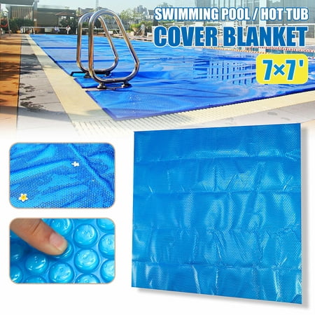 7x7ft Blue Square Swimming Pool Winter Cover Spa Cover Hot Tub Thermal Solar Blanket