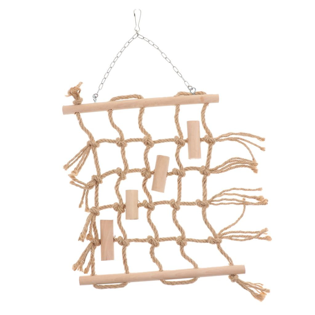 MAOMEI Small Animal CageTraining Swing Rope Hanging Net Climbing Ladder Pet Supplies Bird Toy Rope Swing Bridge for Pet Trainning Playing 