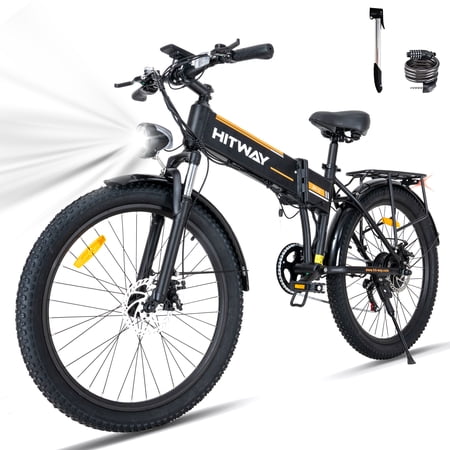 HITWAY BK12M E Bike for Adults, 26*3.0" E Bike 48V15Ah Electric Bicycles, 750W Mountain Bike Snow Beach Bicycle with 7 Gears, UL2849 Certified