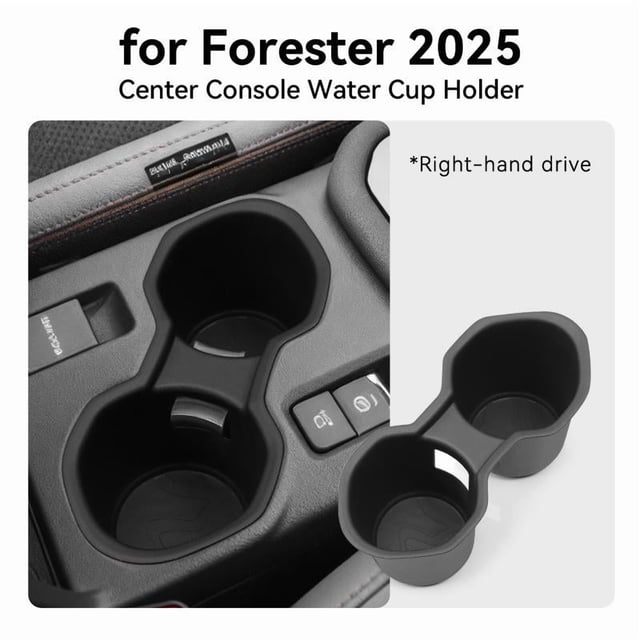 Custom Car Center Console Cup Holder Sleeve & Storage Box Organizer for 2025 Forester Models, Secure Fit Interior Accessory for Left & Right Hand Drive Vehicles
