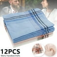 thumbnail image 5 of 12pcs Mens Handkerchiefs Assorted Pure Cotton Handkerchiefs 14.96x14.96inch Men's Stripe Checkered Pattern Handkerchiefs Pocket Square Hankies Soft Cotton Pocket Handkerchiefs for Men Women Party Prom, 5 of 5