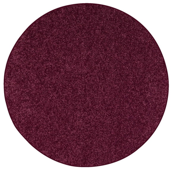 Home Queen Solid Color Area Rugs Cranberry - 3' Round