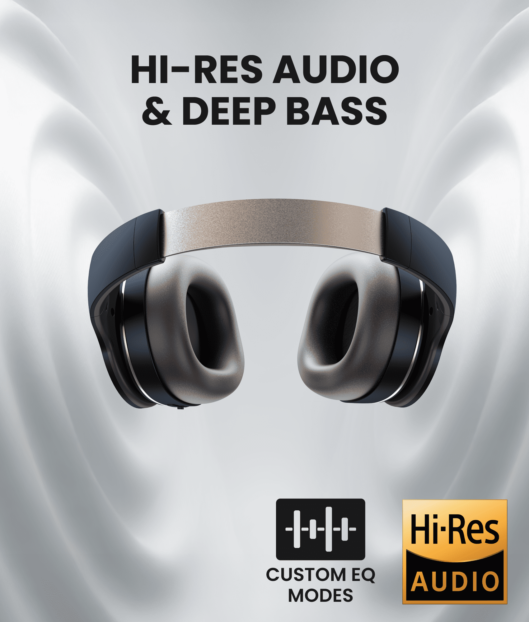 Cleer Enduro ANC Bluetooth Headphones, Noise Cancelling, 60H Playtime, Hi-Res Audio, Deep Bass, Dark Navy