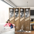 thumbnail image 2 of Hofitlead Wood Room Divider 4 Panel,5.6FT Tall,COFFEE HOUSE Wooden Screen Freestanding,Folding Privacy Partition Wall,for Home Office（Dark Brown）, 2 of 7