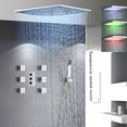 thumbnail image 3 of Chrome 16" LED Shower Head Combo Thermostatic Shower Faucet set Massage system w/valve, 3 of 17