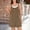 Brown, variant on Women's Solid Color Romper Adjustable Spaghetti Strap Backless Side Pockets Casual Summer with Pleated White