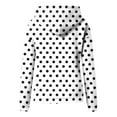 thumbnail image 4 of XPMWRP Women's Polka Dot Printed Oversized Hoodie Sweatshirt Loose Comfortable Pullover Long Sleeve Crewneck Casual Sweatshirt with Pockets White L, 4 of 4