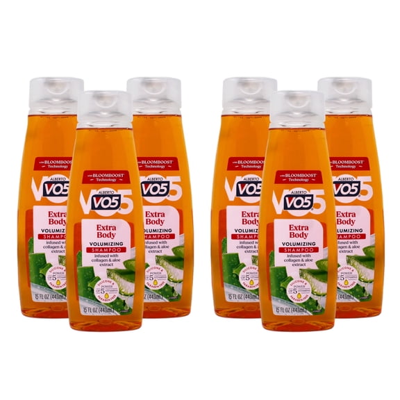 6 Pack - VO5 Extra Body Volumizing Shampoo with Collagen & Aloe, 15 Fl Oz