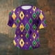 thumbnail image 3 of Ceisia Men's Loose Fit Mardi Gras Print T-shirt Short Sleeve Round Neck Festival Casual Daily Summer Tee Tops Purple M Gifts, 3 of 8