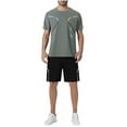 thumbnail image 3 of TMOYZQ Mens 2 Piece Outfit Active Quick Dry Crew Neck T Shirts and Shorts Set Athletic Running Gym Workout Shorts Sets, 3 of 7