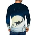 thumbnail image 3 of Camisas de Navidad Para Hombres Tops de Cuello Redondo Jersey de Manga Corta Casual Camiseta Con Estampado Realista Impreso en 3D Odeerbi ODB195203, 3 of 5