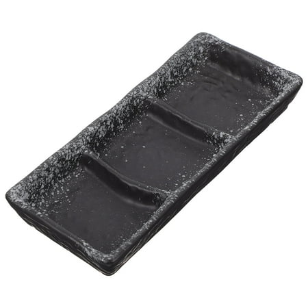 

1Pc Ceramic Three Grid Sauce Sushi Dish Exquisite Sauce Plate Seasoning Plate