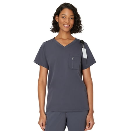 Hanes Women's Scrubs V-Neck Scrub Top, Premium, Short Sleeve, 1 Pocket, Sizes XS-3XL