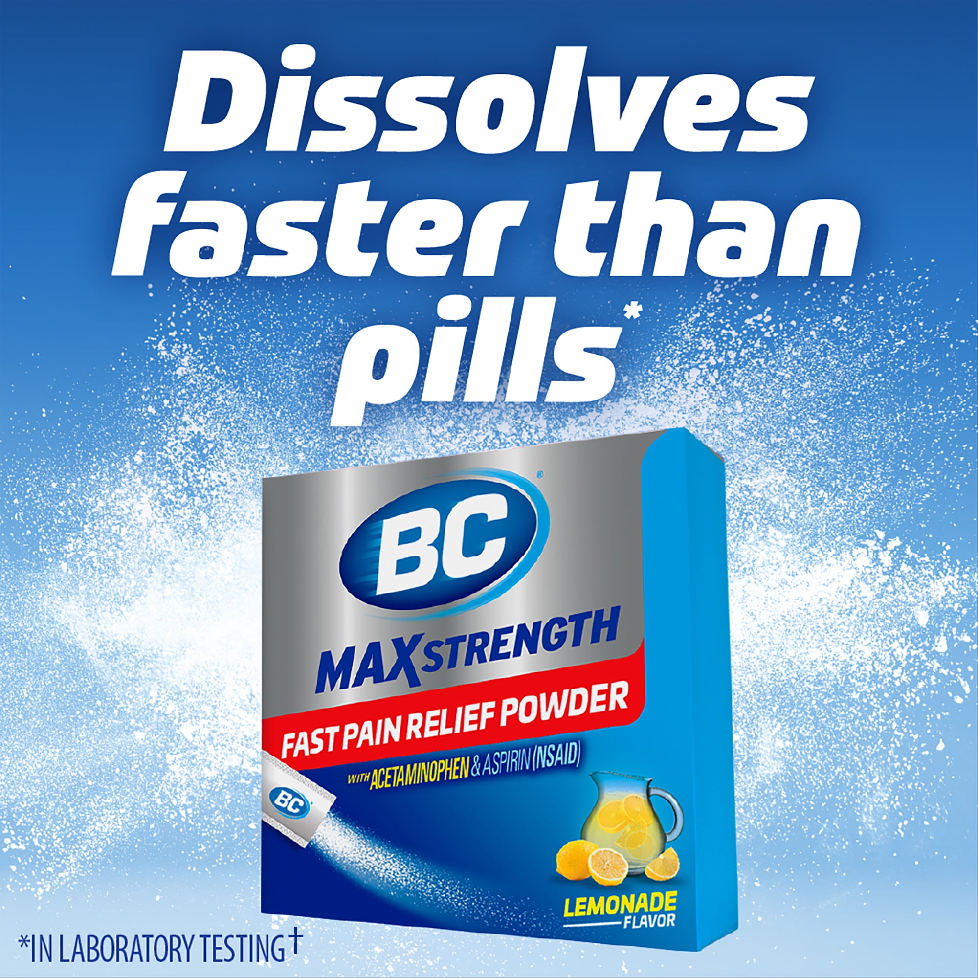 (3 pack) BC MAX Strength Fast Pain Relief Powder, Lemonade Drink Mix, Aspirin & Acetaminophen, 16 Count