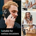 thumbnail image 6 of ELEHOLD Rugged Case for iPhone 15 Pro Max Heavy Duty Case with Foldable Ring Holder Kickstand Function Non-Slip Military Grade Drop Protection Shockproof Cover for iPhone 15 Pro Max,black, 6 of 8