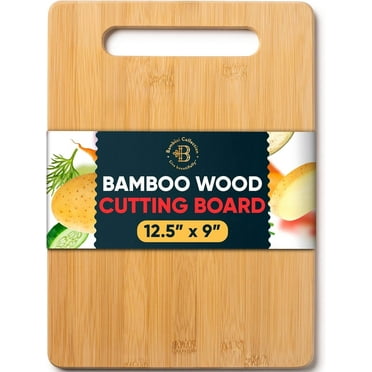 Bamboo Cutting Board, Wooden Kitchen Chopping Board for Food Prep, Chopping, Carving Meat, Fruits Vegetables, 12.5" x 9"